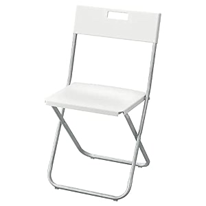 ikea steel and polypropylene plastic sturdy folding chair white