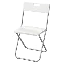 Ikea Steel and Polypropylene Plastic Sturdy Folding Chair (White)
