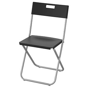 ikeeaaa elegantextra look and safe folding chair black frame galvanized steel seat and back polypropylene plastic