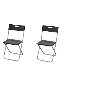 ikea tssp folding chairpack of 2width 41cm depth45cm height78 cm black