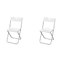 Ikea TSSP Folding Chair, Pack of 2,(Width: 41cm Depth:45cm Height:78 cm) (White)