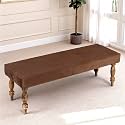 Ikiriya Cairo Sheesham Wood Accent 3 Seater Bench/Settees/Recamiers for Living Room | Bedroom | Hallway | Balcony | Home | Dining Room | CAF | Resort | Hotel (Taupe Brown Velvet)