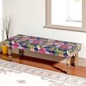 Ikiriya Cairo Sheesham Wood Accent 3 Seater Bench/Settees/Recamiers for Living Room | Bedroom | Hallway | Balcony | Home | Dining Room | CAF | Resort | Hotel (Fruit Print Blue Kantha)