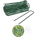 Ikram Traders Garden Pegs Pins Ground Stakes Staples Spikes U Shaped Landscape Securing Nail Pin Lawn Fabric Netting Matting 6Inch 20PCS