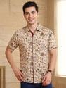 IKRASS Men Printed Casual White Shirt