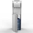 IKT Self Cleaning Bottom Load Water Cooler Dispenser for 3-5 Gallon Bottle Hot Cold and Room Water, Child Safety Lock, Empty Bottle Alert, Silver