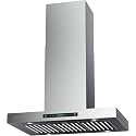 IKTCH 42-Inch Island Mount Range Hood, 900 CFM Ducted Kitchen Vent Hood with 4-Speed Fan, Stainless Steel, Gesture &amp; Touch Control with 3 Pcs Filter
