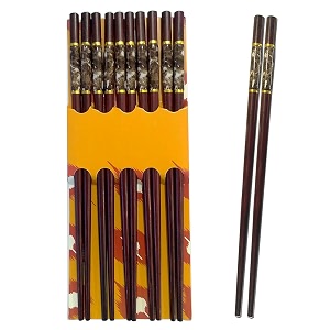 iktu 5 pairs reusable chopsticks set - natural bamboo japanese chopsticks lightweight easy to use chop sticks with case for sushi noodles and other asian food marble design