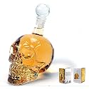 Iktu Crystal Skull Head Vodka Bottle Creative Gothic Wine Vodka Decanter (1 Liter - Empty) Transparent