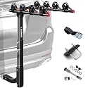 IKURAM R 4 Bike Rack Bicycle Carrier Racks Hitch Mount Double Foldable Rack for Cars, Trucks, SUV's and minivans with a 2" Hitch Receiver
