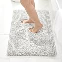 Bathroom Rugs 36" × 24" , Absorbent Microfiber Bath Rugs,Grey and White