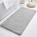 Bathroom Rugs 48" × 24" , Extra Soft Absorbent Microfiber Bath Rugs,Grey