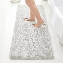 Bathroom Rugs 48" × 24" , Absorbent Microfiber Bath Rugs,Grey and White