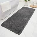 Bathroom Rugs 60" × 24" , Soft Absorbent Microfiber Bath Rugs,Dark Gray