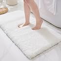 Bathroom Rugs 60" × 24" , Extra Soft Absorbent Microfiber Bath Rugs,White