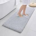 Bathroom Rugs 70" × 24" , Extra Soft Absorbent Microfiber Bath Rugs,Silver