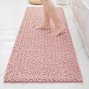 Bathroom Rugs 60x24,Extra Soft Absorbent Chenille Bath Rugs, Pink