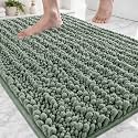 ILANGO Bathroom Rugs Sage Green 24x17, Soft Absorbent Chenille Bath Rugs