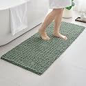 Bathroom Rugs 70x24, Soft Absorbent Chenille Bath Rugs, Sage Green