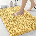 ILANGO Bathroom Rugs Yellow 32x20,Extra Soft Absorbent Chenille Bath Rugs