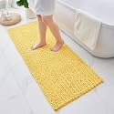 ILANGO Bathroom Rugs Yellow 55x24,Extra Soft Absorbent Chenille Bath Rugs