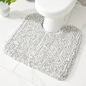 ILANGO Toilet Rugs U Shaped 22" × 24",Soft Absorbent Microfiber Bath Rugs
