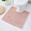 ILANGO Toilet Rugs U Shaped 24x24,Soft Absorbent Chenille Contour Bath Rugs