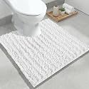 ILANGO Toilet Rugs U Shaped 24x24,Soft Absorbent Chenille Contour Bath Rugs