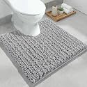 ILANGO Toilet Rugs U Shaped 24x24,Soft Absorbent Chenille Contour Bath Rugs