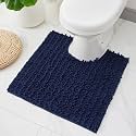 ILANGO Toilet Rugs U Shaped 24x24,Soft Absorbent Chenille Contour Bath Rugs