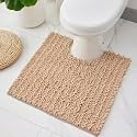 ILANGO Toilet Rugs U Shaped 24x24,Soft Absorbent Chenille Contour Bath Rugs