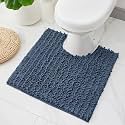 ILANGO Toilet Rugs U Shaped 24x24,Soft Absorbent Chenille Contour Bath Rugs