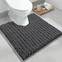 ILANGO Toilet Rugs U Shaped 24x24,Soft Absorbent Chenille Contour Bath Rugs