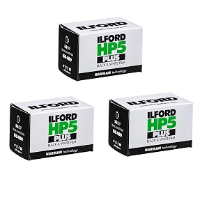 ilford hp-5 plus 400 fast black and white professional film iso 400 35mm 36 exposure triple pack