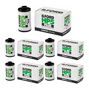 ilford hp5 plus black and white print film 35mm iso 400 36 exposures 5 pack