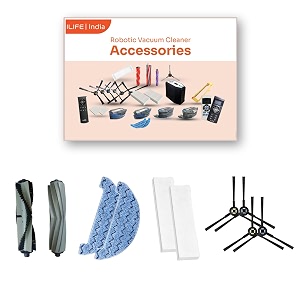 ilife a10s  l100  a9s robot vacuum cleaner original accessories combo set with hepa filter x2 side brush pair x2 mopping cloth x2 roller brush x2
