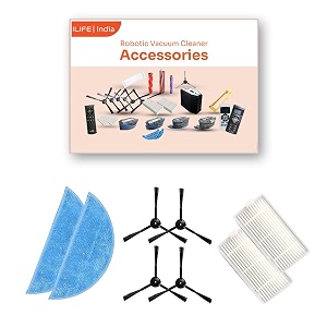 ilife s5 pro  v5s pro  v5x robot vacuum cleaner original accessories combo set with hepa filter x2 side brush pair x2 mopping cloth x2