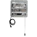 iLIVING 12" Wall Mounted Shutter Exhaust Thermostat Control-3 Speeds Vent Fan For Home Attic, Shed, or Garage Ventilation, 960 CFM, 1200 SQF Coverage Area, Variable, Silver