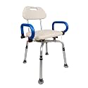 iLiving ILG-608 Waterproof Aluminium Shower Chair with Rotating Seat Backrest and Padded Armrests