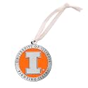 Illinois Ornament Non-Dated | Hand-Sculpted Christmas Tree Ornament | Intricately Crafted Metal Pewter Alma Mater Inlay