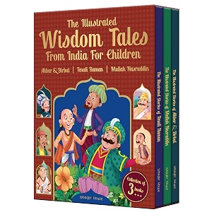 the illustrated wisdom tales from india for children boxed set of 3 books-tenali rama akbar and birbal  mulla nasruddin collection of 3 books illustrated story books