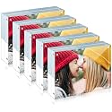 ILYXY 5 Pack Acrylic Frame 6x8, 20% Thicker, 24mm Thick Frameless Clear Picture Frame, Double Sided Magnetic Photo Frame, Free Standing Desktop Display Stand Acrylic Picture Frames