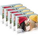 ILYXY Picture Frame, 5 Pack Acrylic 3.5x5 - Magnetic, Double Sided, Free Standing, UV Protection, 20mm Thick Frameless Clear Picture Frames