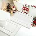 IM HOME Bathroom Rugs Sets 2 Piece, Ultra Soft Plush Fluffy Microfiber Absorbent Bath Mat, Non-Slip Backing, Machine Washable Bath Mats for Bathroom (24"x17" + U Shape 24"x20", Cream)
