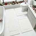IM HOME Bathroom Rugs Sets 3 Piece Cream, Ultra Soft Plush Fluffy Microfiber Absorbent Bath Mat, Non-Slip Backing, Machine Washable Bath Mats for Bathroom Floor, Tub, Toilet and Shower
