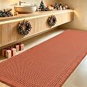 IM HOME Extra Large Waffle Bath Mat, Boho Bathroom Rugs Absorbent Non Slip, Ultra Soft Bathroom Mat, Machine Washable Knit Bath Rugs with Border for Bathroom,Bedroom,Kitchen,Tub, 5'x2', Burnt Orange