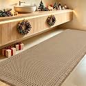 IM HOME Extra Large Waffle Bath Mat, Boho Bathroom Rugs Absorbent Non Slip, Ultra Soft Bathroom Mat, Machine Washable Knit Bath Rugs with Border for Bathroom, Bedroom, Kitchen, Tub, 5'x2', Beige