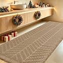 IM HOME Extra Large Waffle Bath Mat, Boho Bathroom Rugs Absorbent Non Slip, Ultra Soft Bathroom Mat, Machine Washable Knit Bath Rugs with Herringbones for Bathroom, Bedroom, Kitchen, 6'x2', Beige
