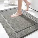 IM HOME Grey Bathroom Rugs 36"x24", Ultra Soft Plush Fluffy Microfiber Absorbent Bath Mat, Non-Slip Backing, Machine Washable Bath Mats for Bathroom Floor, Tub and Shower, Charcoal Gray