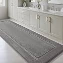 IM HOME Grey Bathroom Rugs 48"x24", Ultra Soft Plush Fluffy Microfiber Absorbent Bath Mat, Non-Slip Backing, Machine Washable Bath Mats for Bathroom Floor, Tub and Shower, Charcoal Gray